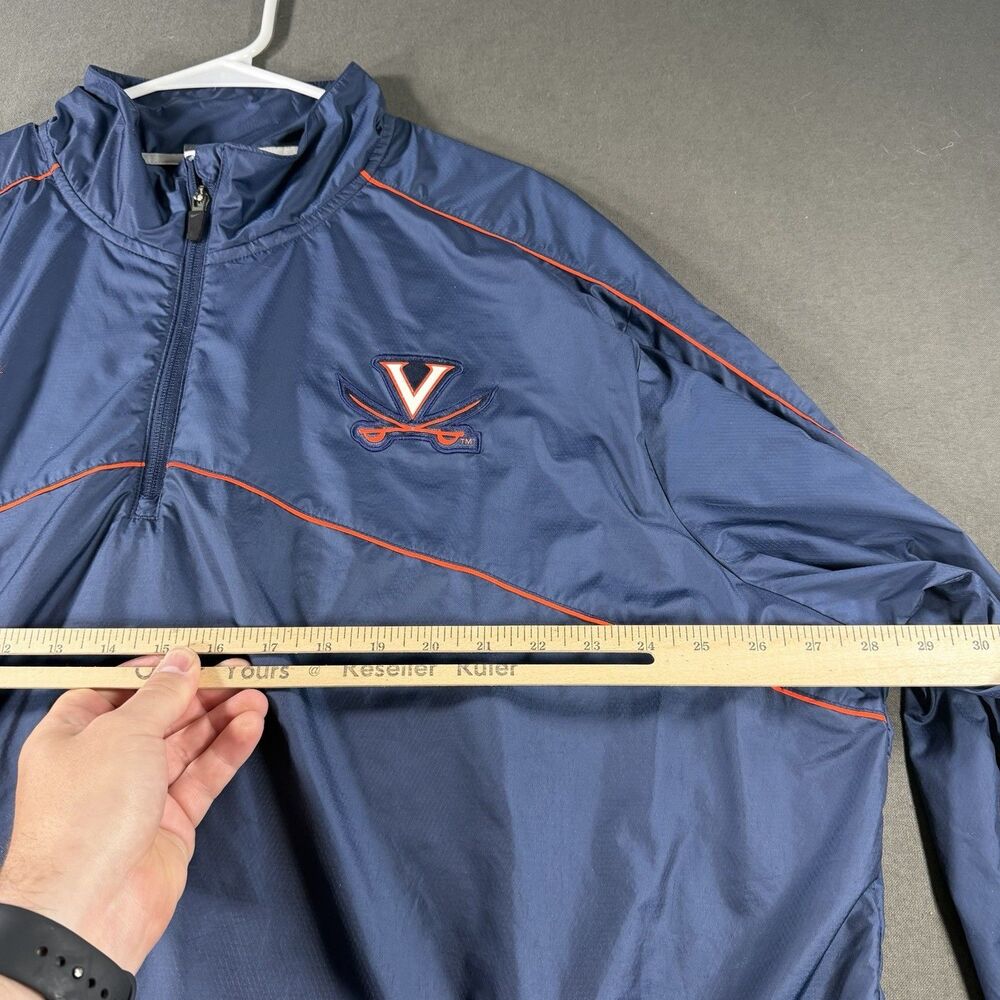 Virginia Cavaliers Jacket Mens XXL Blue Nike 1/4 Zip Windbreaker Pullover Vented - Picture 7 of 8